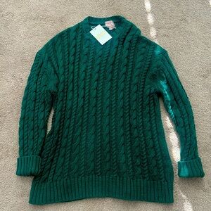 Show Me Your Mumu Day to Day Tunic Sweater ~ Emerald Cable Knit